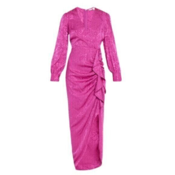 NWT Veronica Beard Weiss Side Ruffle Long Sleeve Silk Blend Dress - Picture 3 of 15